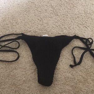 Black side tie bikini bottoms